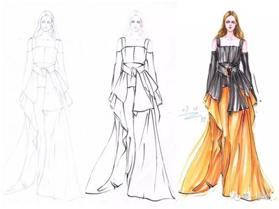 零一老師手繪服裝效果圖(馬克筆/水彩/彩鉛步驟圖)